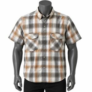 Carhartt Relaxed Fit Plaid Button Up Short Sleeve Shirt Large
